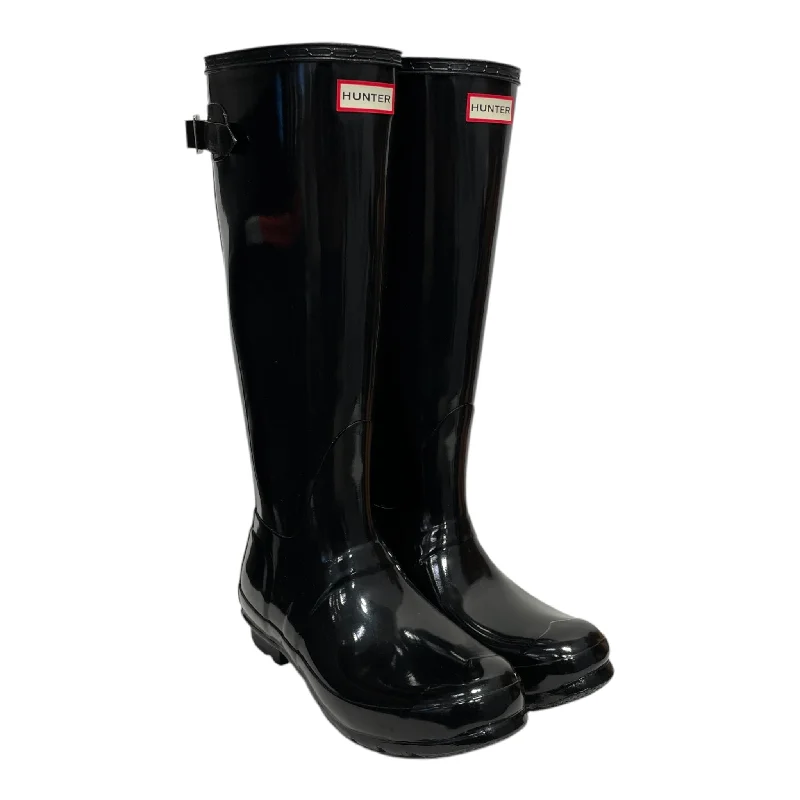 HUNTER/Rain Boots/US 8/BLK/TALL GLOSS