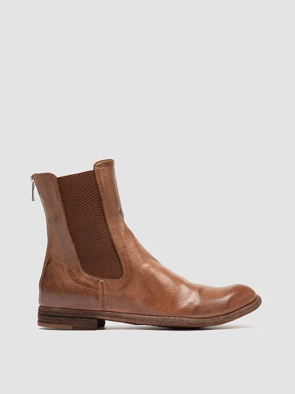 LEXIKON 551 - Brown Leather Zipped Boots