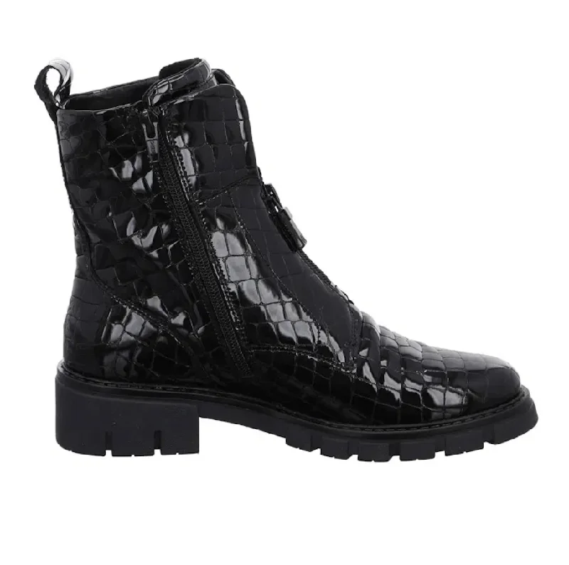 WOMEN'S ARA DEON BOOT | BLACK CROCO PATENT