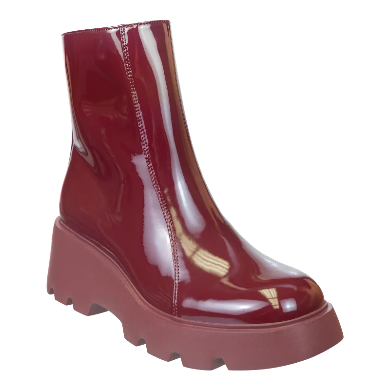 NAKED FEET - XENUS in DEEP RED Platform Ankle Boots