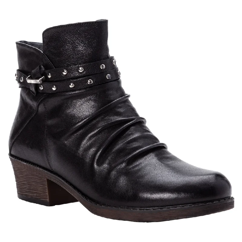 Propet Roxie Black Leather Bootie (Women's)