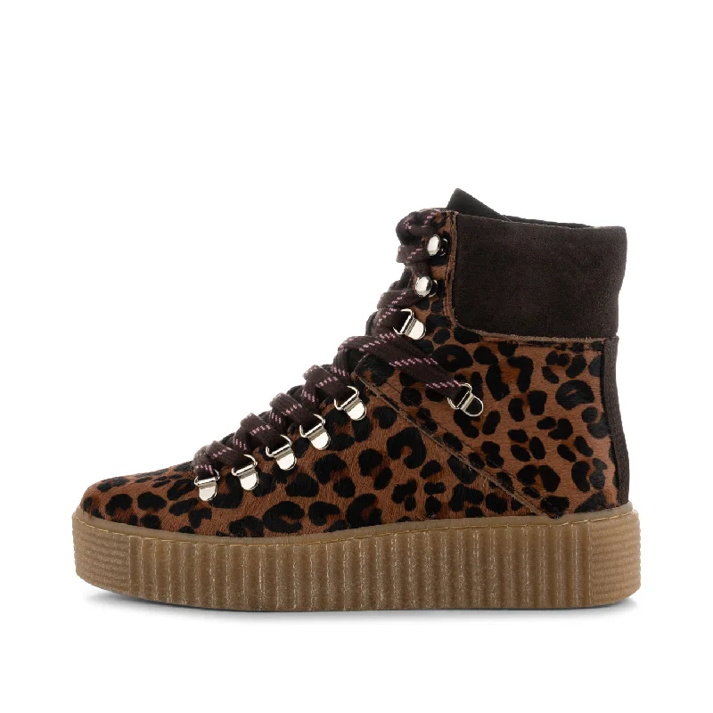 Agda boot suede - CHESTNUT LEOPARD PONY