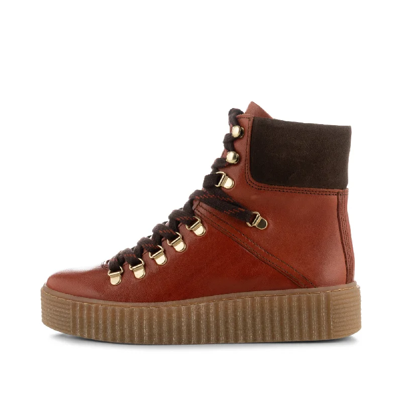 Agda boot leather - RED BROWN