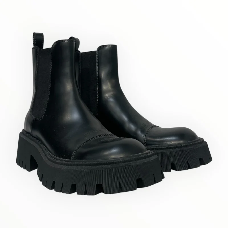 BALENCIAGA/Boots/EU 38/Leather/BLK/"TRACTOR BOOT"