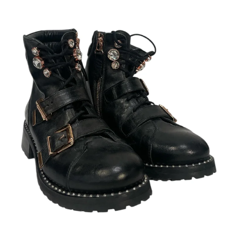 Sophia Webster/Biker Boots/US 10/Leather/BLK/Side Zip/