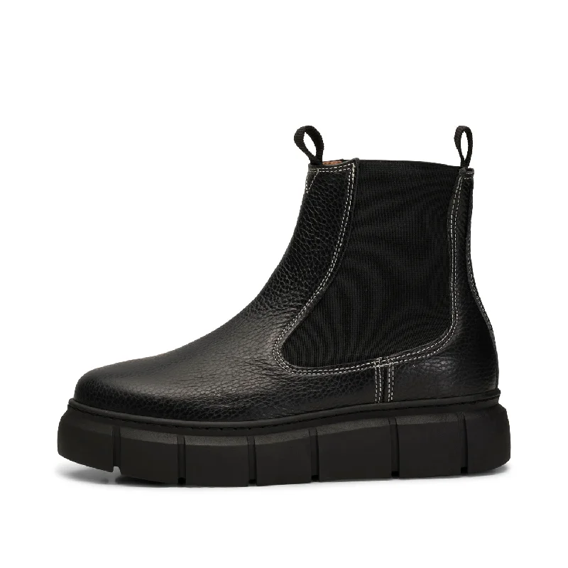 Tove chelsea boot leather - BLACK