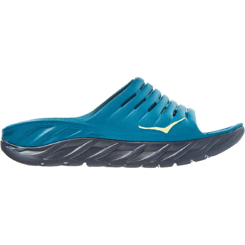 Men's Hoka One One Ora Recovery Slide Blue Coral/Butterfly EVA