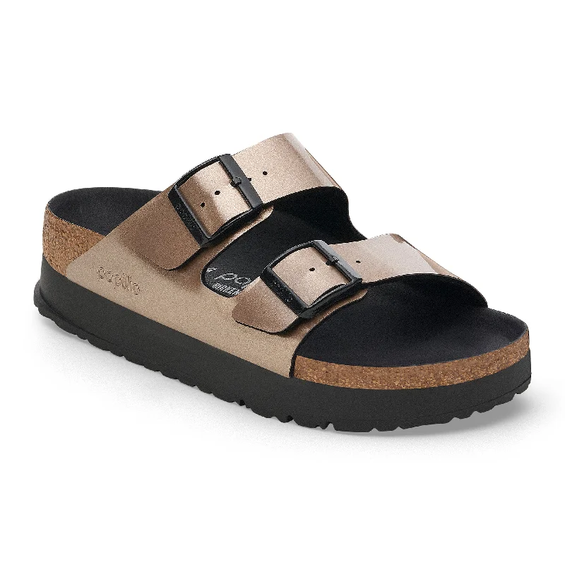 Papillio Arizona Platform metallic taupe Birko-Flor by Birkenstock