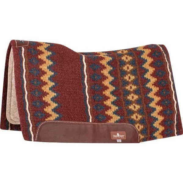 Classic Equine ESP Contoured Fit Saddle Pad - Burgundy/Navy