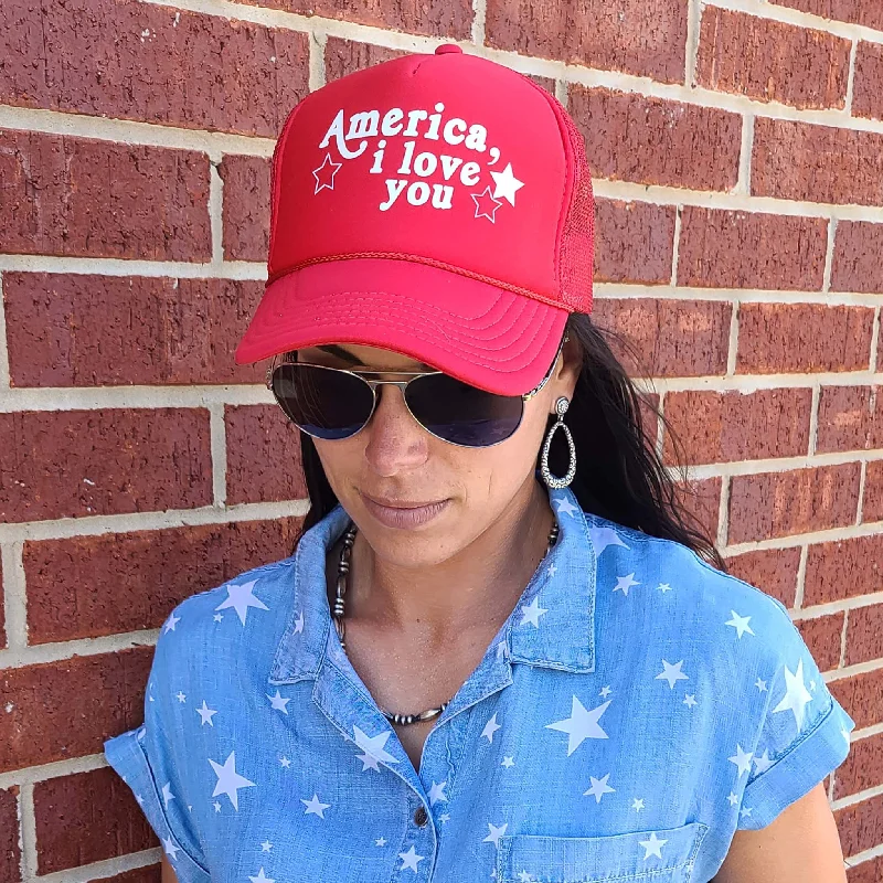 America I Love You Trucker Cap