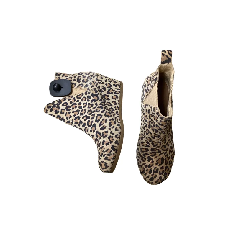 Boots Ankle Heels By Toms In Animal Print, Size: 7.5