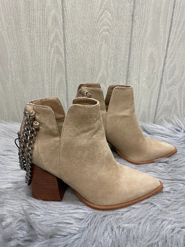 Boots Ankle Heels By Vince Camuto In Tan, Size: 6.5