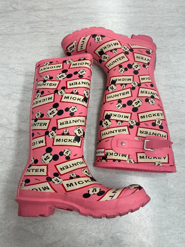 Boots Rain By Hunter In Pink, Size: 6