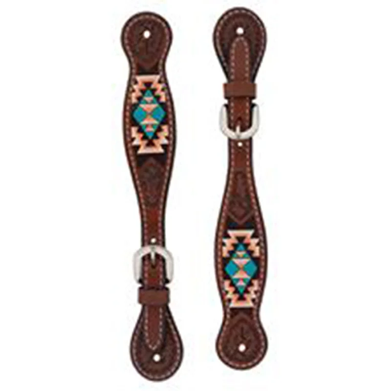 Weaver Ladies Brown Aztec Spur Straps