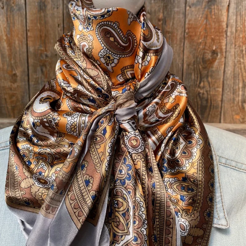 Rust & Grey Paisley Wild Rag