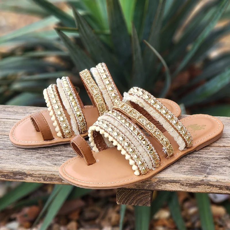 Boho Camel Champagne Sandal