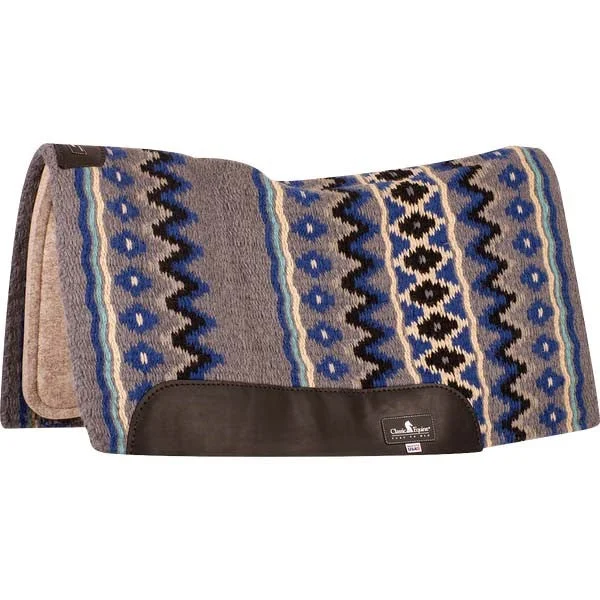 Classic Equine ESP Blanket Top 32"X34" Contoured Saddle Pad - Charcoal/Royal Blue