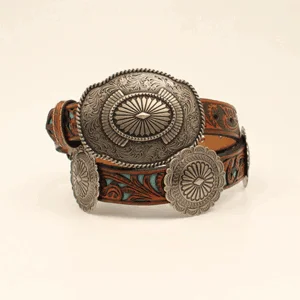 Ariat Ladies Floral Embossed Turquoise Belt