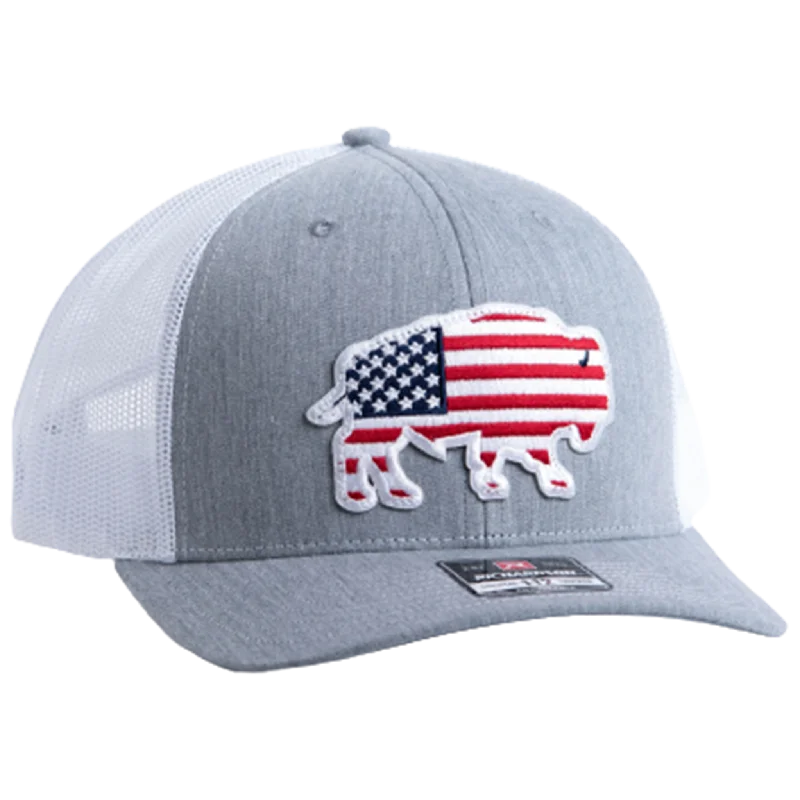 Red Dirt Heather Grey USA Buffalo Cap