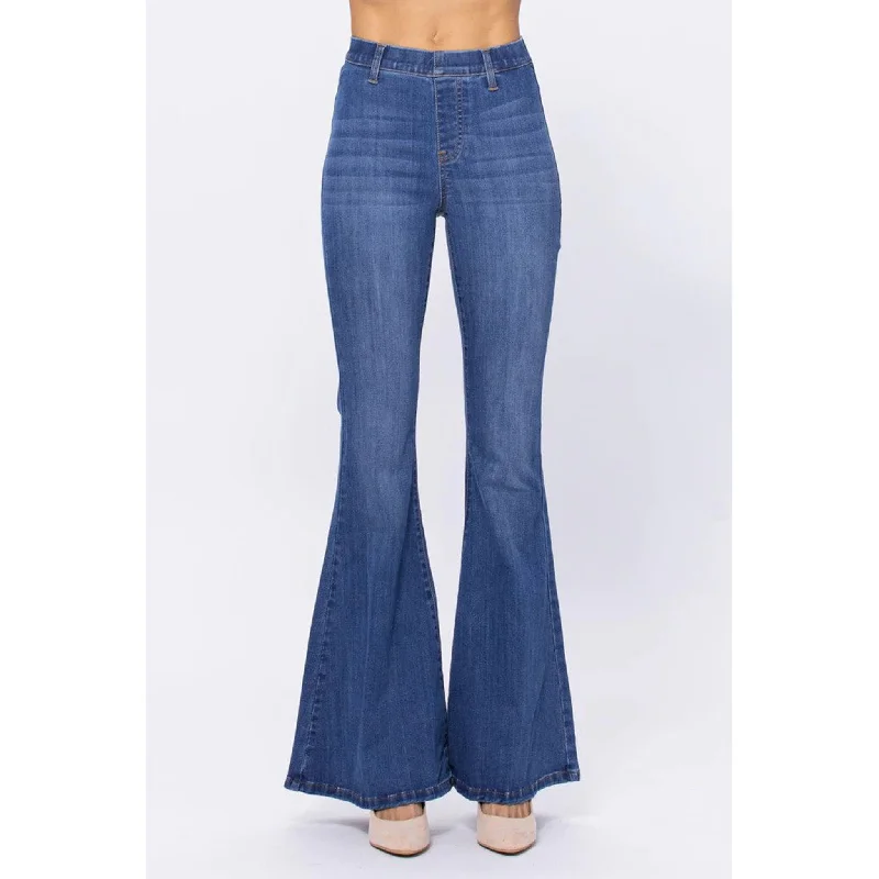 Judy Blue High Rise Pull On Super Flare Jeans