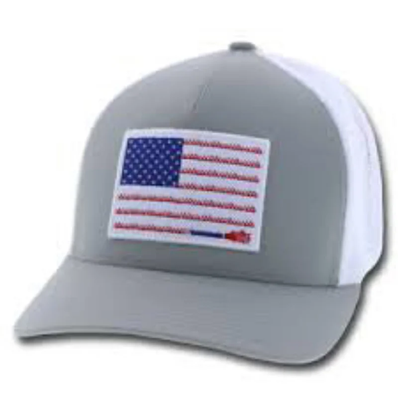 Hooey Grey & White Catch'n Rope Flag Cap