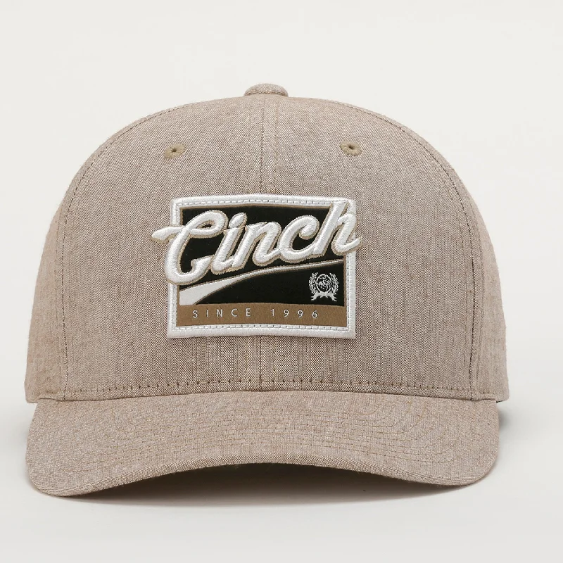 Men's Cinch Baseball Cap-Heathered Khaki