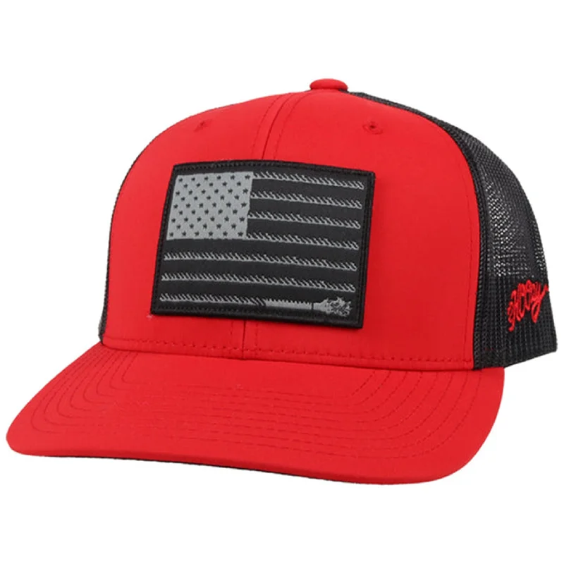 Hooey Red/Black Rope Flag Cap