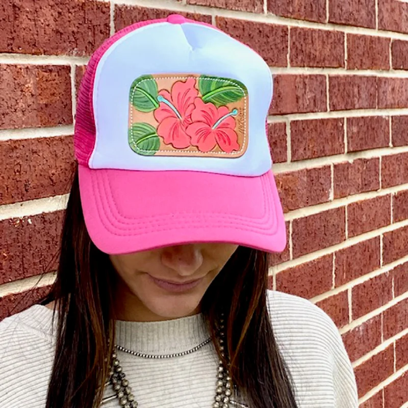 McIntire Saddlery Pink Foam Hibiscus Cap