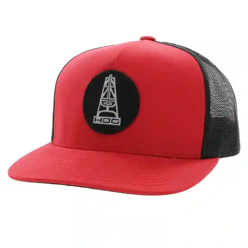 Hooey Hog Oil Rig Patch Red & Black Cap