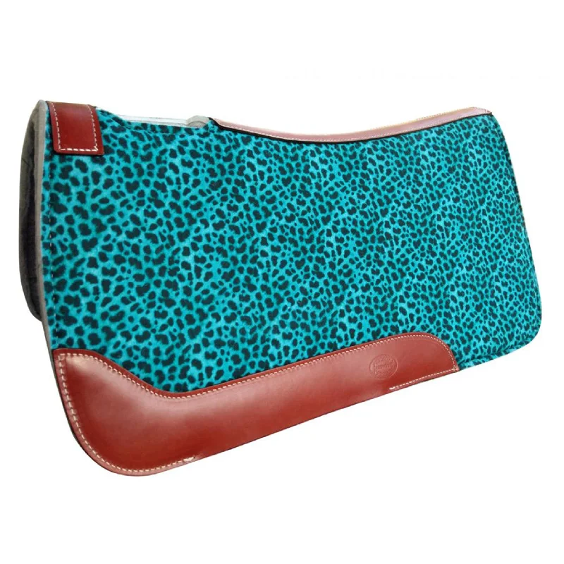 Showman Teal Cheetah Saddle Pad