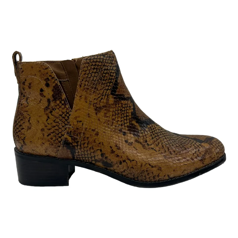 SNAKESKIN PRINT BOOTS ANKLE FLATS by VIONIC Size:10