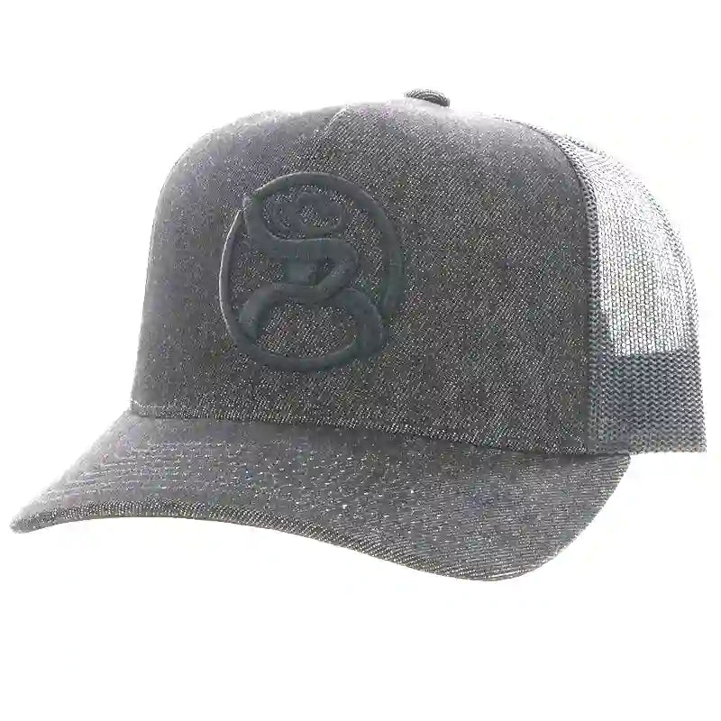 Hooey Youth High Profile Black Cap-Black Hooey O Patch