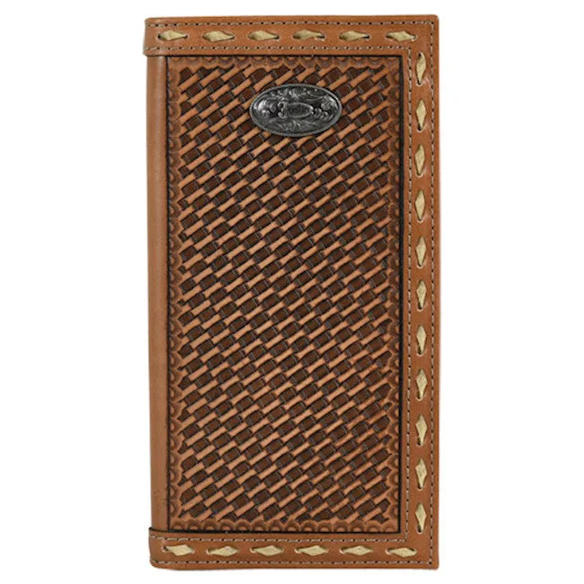 Justin Basket Weave Tooled Wallet