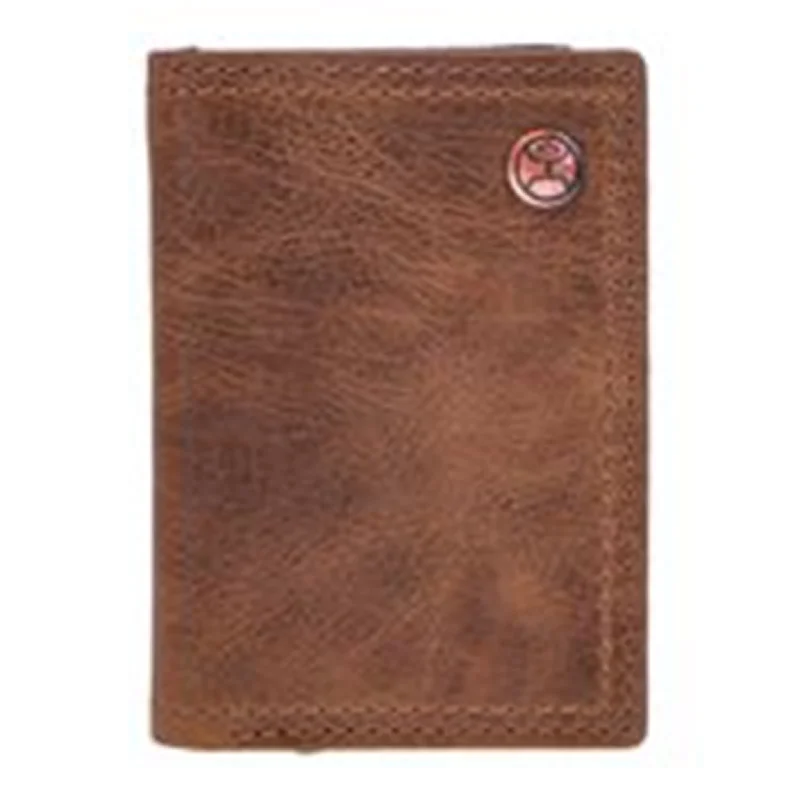 Hooey Brown Tri-Fold Wallet-Hooey Logo Rivet