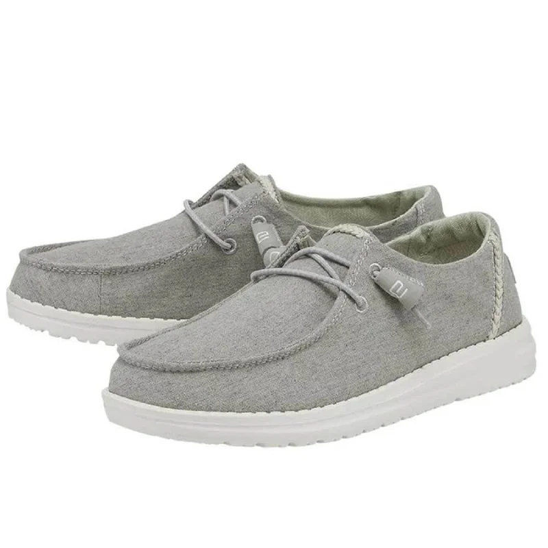 Hey Dude Youth Wendy Chambray Braid Grey Shoe